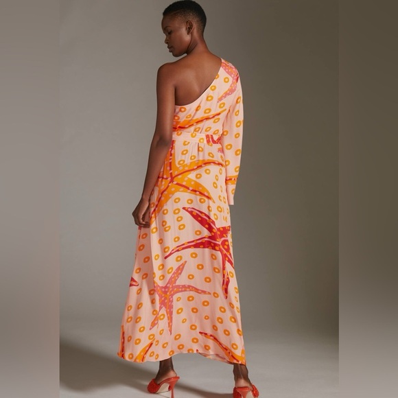 Farm Rio x Anthro,One-Shoulder,Belted,
Starfish Dress, STUNNING, GUC, Size Med - Picture 5 of 11